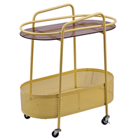 Cuisine de haute qualité 2 niveaux organiser des chariots utilitaires en métal chariot de rangement roulant avec poignée en métal