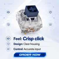 Interrupteurs mécaniques transparents Kailh BOX Navy C à retour tactile élevé, rétroéclairage RGB, 3 broches, pour clavier – Vente directe usine
