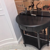 Console murale semi-circulaire en bois massif pour entrée, couloir ou salon, super étroite, style américain