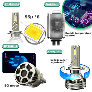 Ampoules led pour phares de véhicule modèle X <span class=keywords><strong>E8</strong></span> pro EMC gen canbus, modèle DRL feux de croisement 90 Watts - Product Image 3