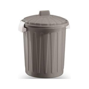 Cubo de Almacenamiento Dove Gray BLIM de 23 Litros con Tapa de Clip, Cubo de Basura Cuadrado Moderno con Pedal para Interiores y Exteriores BD001L02300198 - Product Image 1