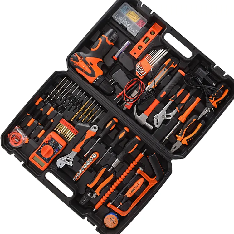 power tool hand kit box mechanic sets combo suits with car cordless electric impact drill