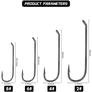 Hameçons à mouche sèche KONA en nickel noir, acier à haute teneur en carbone, anti-corrosion, <span class=keywords><strong>super</strong></span> résistants, accessoires pour la pêche à la truite, la pêche à la carpe et la pêche en eau salée - Product Image 3