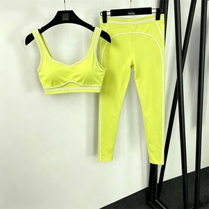 Set Sportivo da Donna per Yoga, Reggiseno Sportivo e Leggings, 2 Pezzi, Comodo, Elastico, Traspirante, in Tessuto Spandex/Poliestere, <span class=keywords><strong>Abbigliamento</strong></span> per Yoga - Product Image 1
