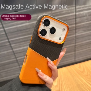 IPhone17promax étui de protection résistant aux chutes pour <span class=keywords><strong>Apple</strong></span> 16 motif Patchwork couleur magnétique étui d'aspiration en <span class=keywords><strong>cuir</strong></span> téléphone pour <span class=keywords><strong>13</strong></span> - Product Image 2