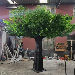 SN-L062กลางแจ้งในร่ม Ficus พืชสีเขียวต้นไม้ไฟเบอร์กลาสภูมิทัศน์ขนาดใหญ่สูงบันยันต้นไม้ประดิษฐ์