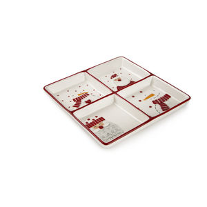 Plato de Cerámica Excelsa Multicolor con Diseño de Muñeco de Nieve, 4 Compartimentos, 198xH3x19,8 cm, Vajilla y Decoración para Fiestas - Product Image 2