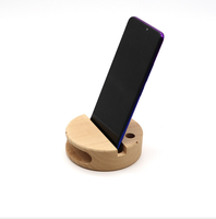 Support de haut-parleur de téléphone portable en bois rectangle rond naturel