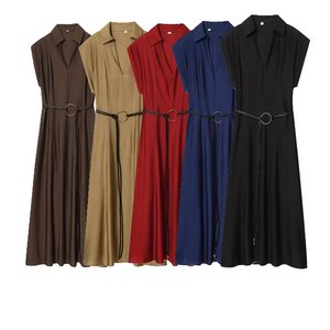 TAOP&ZA 2026 Vestido <span class=keywords><strong>Elegante</strong></span> y Moderno de Primavera/Verano para Mujer, con Solapa, Sin Mangas, Casual, con Cinturón, 5029168 - Product Image 1