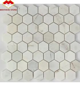 بلاط مودرن كارارا سداسي الأبعاد ثلاثي الأبعاد رمادي أبيض أسود بلاط فسيفساء لباكسبلاش المطبخ - Product Image 6