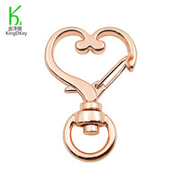 Nouveaux accessoires pour porte-clés, pendentif DIY en forme de cœur, fermoir à homard, porte-clés rotatif en alliage, boucle en métal pour collier de chien