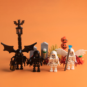 Moc Halloween bộ xương người đàn ông minifigs Thần Chết con số khối xây dựng Kit ma Headgear bộ xương cánh phụ kiện gạch đồ chơi - Product Image 3
