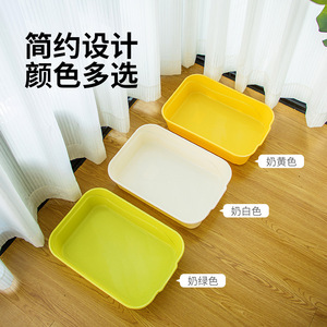 <b>Cat</b> <b>Litter</b> Box Rectangle Plastic 9cm High Edge Dust Free For <b>Cats</b> - Product Image 5