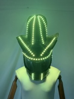 Masque de casque de moto LED lumineux style cowboy, masque intégral multicolore RVB lumineux style chapeau de cowboy