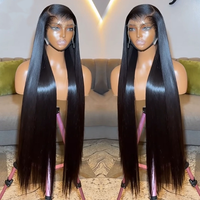 Perruques vietnamiennes brutes de 40 pouces, cheveux humains, lace front, vente en gros, 13x6, lisses comme des baguettes, couleur naturelle, perruque frontale HD pour femmes noires