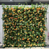 8x8ft Soie À La Main Rose Mur Fleur Artificielle 3D Mur Décor Mur Rouleau Panneau pour Mariage Noël Saint Valentin