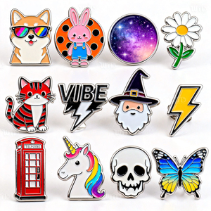 Crea il Tuo Logo Cartoon su Spille Smaltate Personalizzate con Stampa UV Placcate in Oro Divertenti Distintivi in Metallo per Abbigliamento - Product Image 1