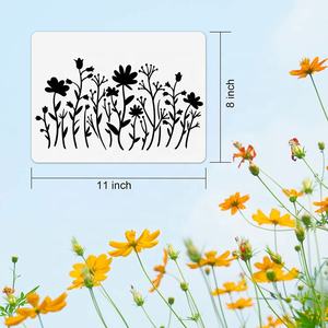 Plantillas para dibujar Flores, conjunto de plantillas de girasol/Margarita/tulipán/flores salvajes - Product Image 5