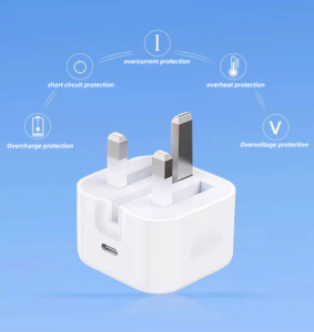 Cargador Rápido PD de 20W con Enchufe UK, Tipo-C, Puerto Único, <span class=keywords><strong>Adaptador</strong></span> de Carga Plegable para iPhone 15/16/14 Pro <span class=keywords><strong>iPad</strong></span> - Product Image 4