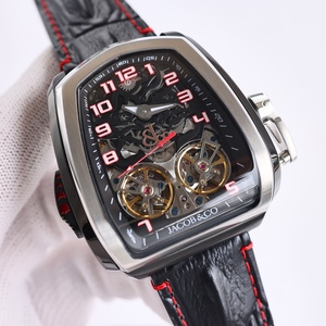 <span class=keywords><strong>Jacob</strong></span> <span class=keywords><strong>Co</strong></span> Watch <span class=keywords><strong>Twin</strong></span> <span class=keywords><strong>Turbo</strong></span> รุ่นลิมิเต็ดนาฬิกาอัตโนมัติสำหรับผู้ชายหรูหราฮิปฮอปสายหนังใสเรืองแสง - Product Image 5