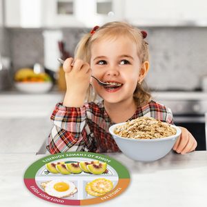 VIYNRAN Ensemble de 4 assiettes et bols en mélamine à motifs de dessins animés (9 pouces) avec mesure intégrée pour la perte de poids/estomac - Product Image 6