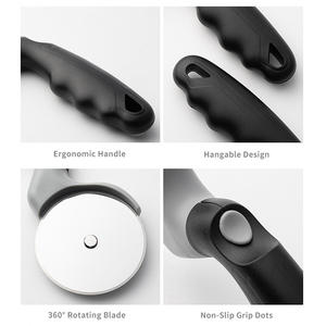 Profissional Sustentável Aço Inoxidável Cortador De <span class=keywords><strong>Pizza</strong></span> Roda Rolo Ergonômico ABS Handle 360 Graus Rotação Sharp Axe Blade - Product Image 6