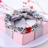   Bracelet à breloques DIY en argent sterling 925 avec fermoir papillon, motif planète Terre, cœur, œil porte-bonheur et chaîne serpent avec zircon