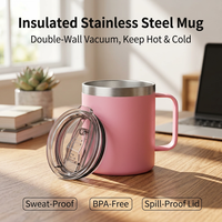 Taza de Café de Acero Inoxidable de Grado Alimenticio 18/8 con Aislamiento al Vacío de Doble Pared, Grabado Láser, para Oficina, Hogar y Camping, Venta al Por Mayor