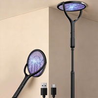 Tueur de moustiques électrique 2-en-1 2800V USB, écologique, avec lampe de dératisation amovible et tapette à main intégrée