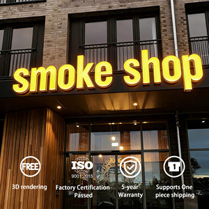 사용자 정의 옥외 광고 라이트 업 프론트 릿 아크릴 조명 기지 사업 간판 Led 채널 편지 사인 연기 가게 표시 - Product Image 5