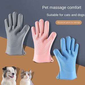 Vendita calda morbido <span class=keywords><strong>Silicone</strong></span> pulito cane animali domestici spazzola per toelettatura guanti per massaggio lavaggio bagno - Product Image 2