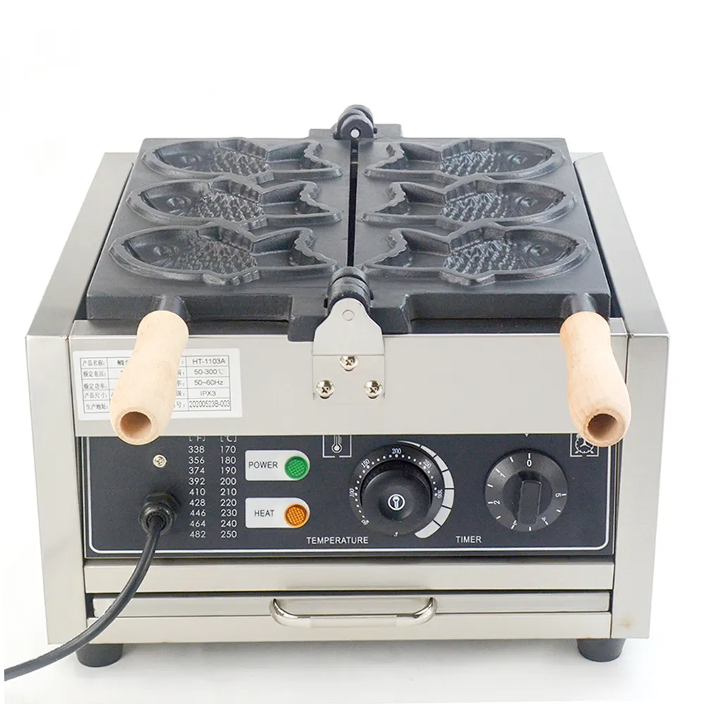 Газовая машина для выпечки рыбьего торта taiyaki, машина для приготовления рыбного мороженого, конусная вафельница