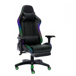 <span class=keywords><strong>Silla</strong></span> para juegos de carreras Black <span class=keywords><strong>Scorpion</strong></span> 2025 con reposapiés de cuero Pu giratorio LED RGB para jugadores y uso en la oficina - Product Image 2