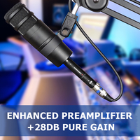 Preamplifier Mikrofon 28DB Gain Amplifier Dinamis Konstruksi Logam Jack XLR untuk Rekaman Nirkabel ke Berkabel Membutuhkan 48V