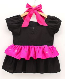 Tenue ethnique élégante pour filles Twisha, haut imprimé associé à un pantalon palazzo à motif original en orange et moutarde (6 mois à 14 ans) - Product Image 3