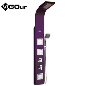 Panel de ducha moderno de acero inoxidable montado en la pared, columna de cascada con torre y chorros de masaje para el cuerpo, inodoros incluidos - Product Image 3