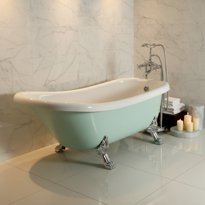 <span class=keywords><strong>Baignoire</strong></span> classique verte vibrante en acrylique d'usine, <span class=keywords><strong>baignoire</strong></span> à pieds en bois utilisée - Product Image 1