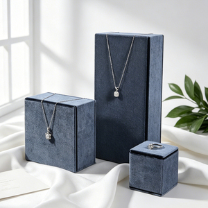 Support de présentation de bijoux JINSKY haut de gamme en velours gris pour comptoir, bagues et présentation en magasin - Product Image 6