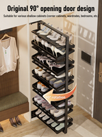 UZIA-17-15.7 Meuble à chaussures en métal, rangement de chaussures gain de place, étagères à chaussures pour placard domestique, organisateur de rangement pour chaussures