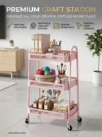 Chariot utilitaire moderne à 3 niveaux en maille, type à insertion de boulons, non pliable, avec poignée et roues verrouillables pour rangement et organisation