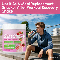 WELLBODY Smoothie Minceur Fraise 400g - Substitut de Repas Végétalien pour la Perte de Graisse et le Renforcement Musculaire, Idéal pour la Gestion du Poids