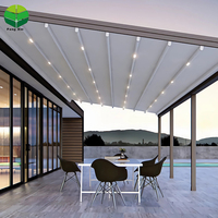 Toit en tissu Pergola motorisée Pergola extérieure rétractable Pergola électrique en PVC d'usine avec capteur de pluie