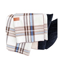 Couverture Moderne Polyvalente et Élégante en Bambou à Carreaux Double Face, Idéale pour l'Automne et l'Hiver, Anti-Acariens, Lavage à la Main Facile