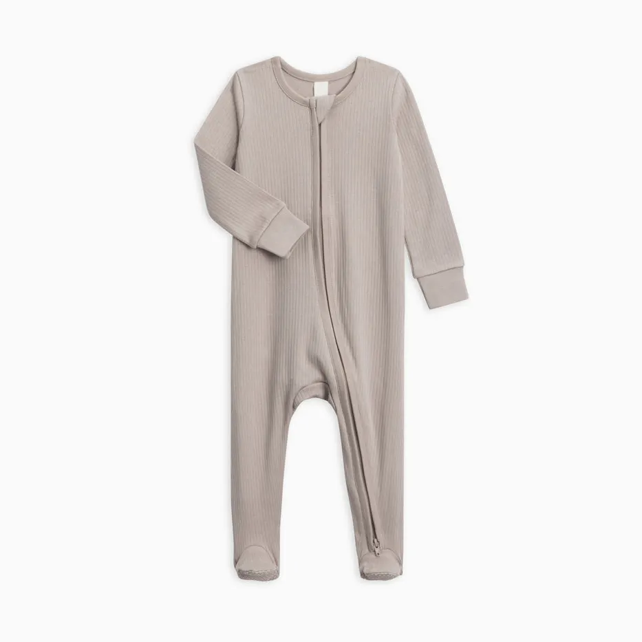 Benutzer definierte Waschungen Baby kleidung niedlichen Baby Kinder entspannte Bodysuit Boutique tragen Bio-Baumwolle Baby gerippt Langarm Reiß verschluss Sleeper