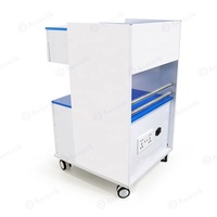Armoire à outils d'hôpital spécialement conçue, 3 tiroirs, chariot mobile dédié à la clinique, armoire à roulettes en verre trempé
