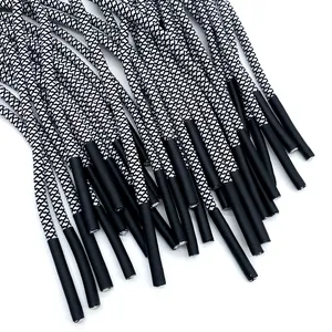 Custom Braided Silicone Dipped Drawcords with Woven Tipping 6mm Nylon Cords for Hoodies Shoes Bags