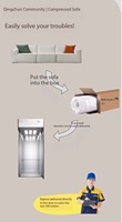 Hochelastisches Komprimiertes Würfelsofa - Cremefarbenes Minimalistisches Langlebiges Komfort-Stoffsofa