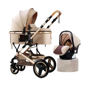 <span class=keywords><strong>Landau</strong></span> <span class=keywords><strong>rouge</strong></span> de luxe pour bébé 3 en 1 Système de voyage adapté de la naissance à 3 ans Poussette pour enfants avec tube de cadre en alliage d'aluminium - Product Image 4