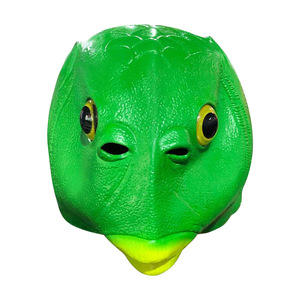 Máscara de Látex con Diseño de Cabeza de Pez Verde, Material de Emulsión, Accesorio Divertido para Disfraces y Fiestas, Unisex - Product Image 3