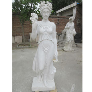 หลุมฝังศพหินอ่อนสีขาวรูปนางฟ้าหินอ่อนสีขาวของตกแต่งสวนแกะสลักด้วยมือขนาดชีวิต - Product Image 4